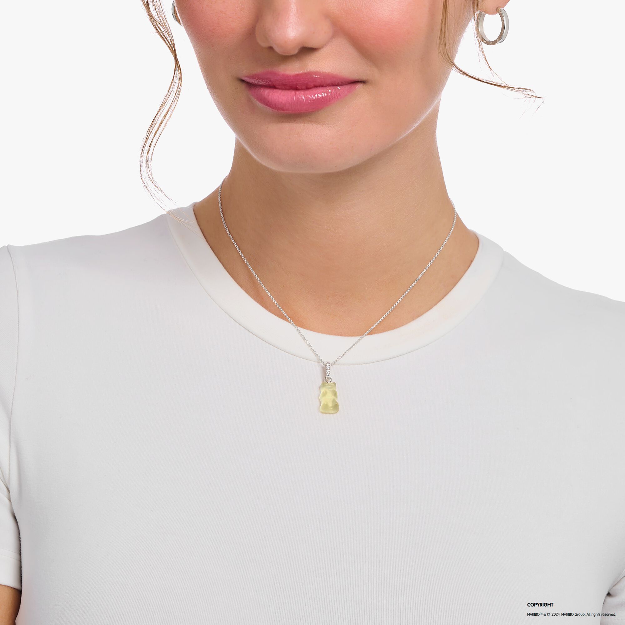 THOMAS SABO Necklace with white goldbears pendant and zirconia