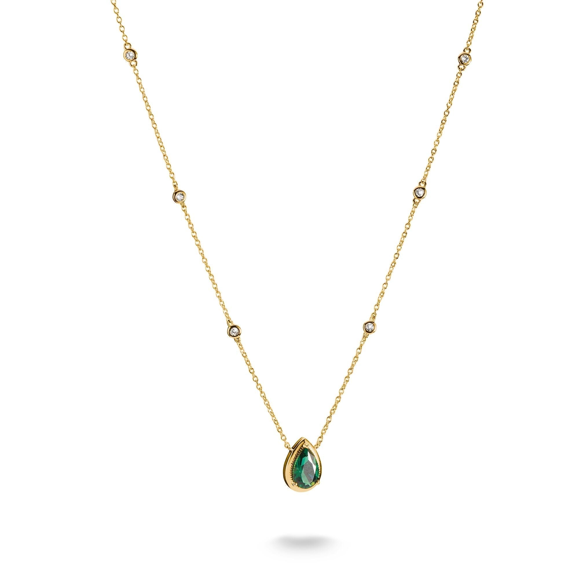 THOMAS SABO Necklace with Green Teardrop Stone