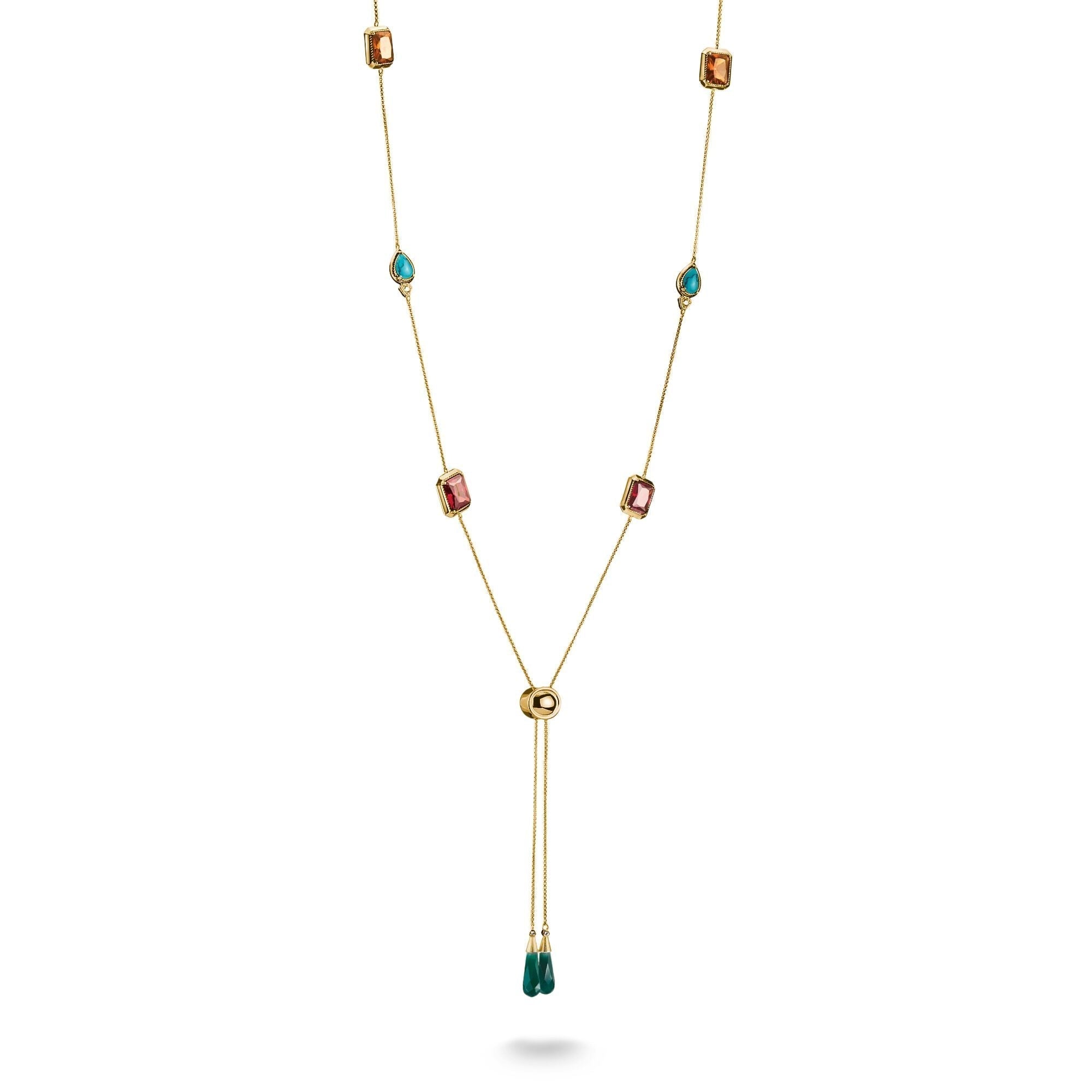 THOMAS SABO Y Necklace with Multi-coloured Stones