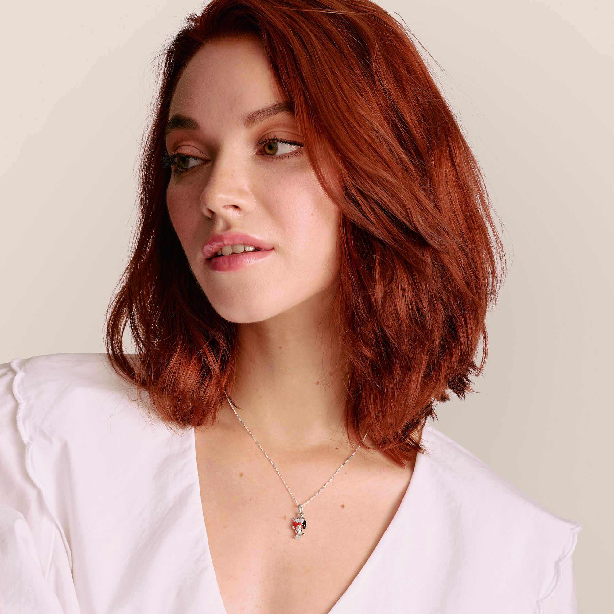 THOMAS SABO Snoopy with Heart Pendant PEANUTS Necklace