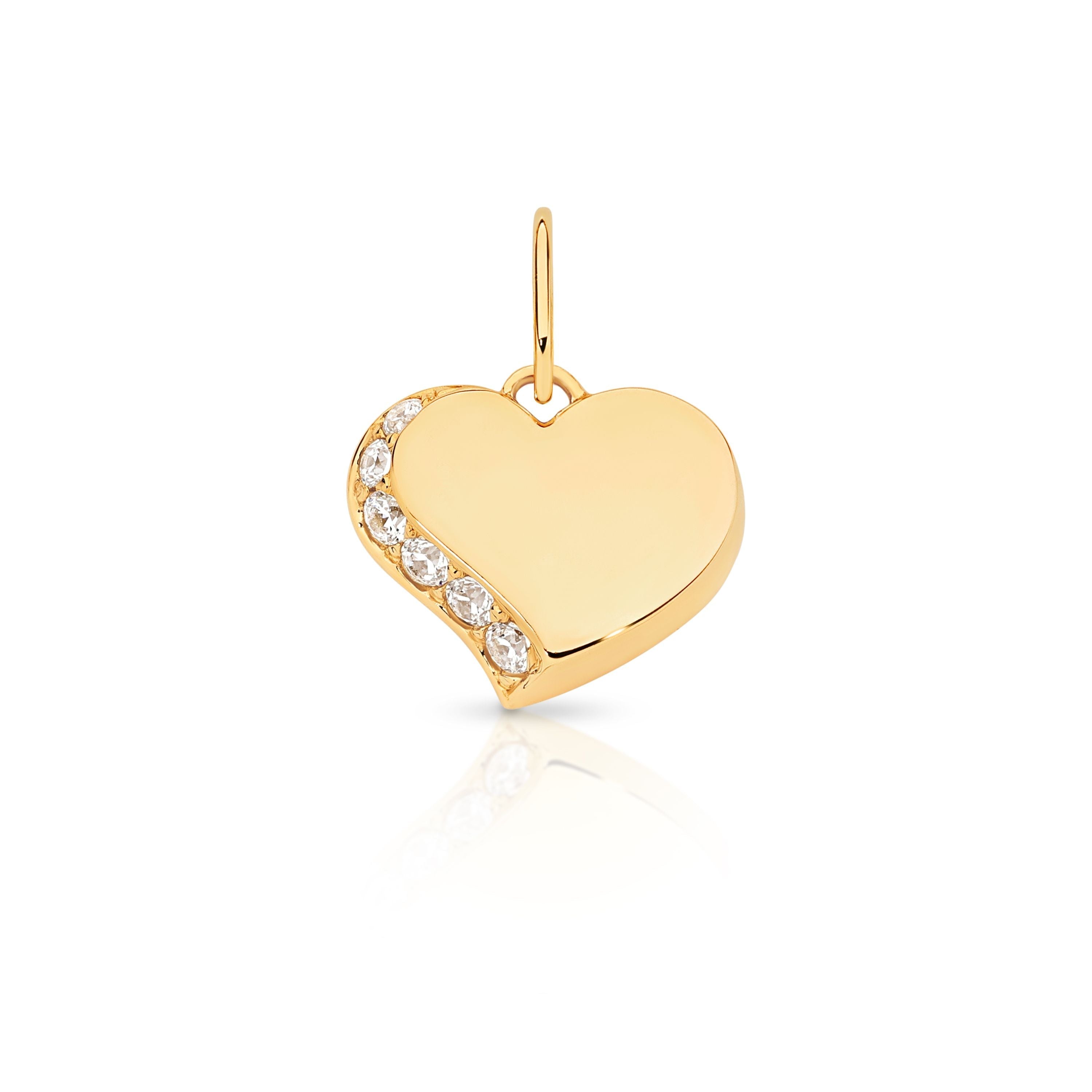 9ct Yellow Gold Disc Pendant with cubic zirconia