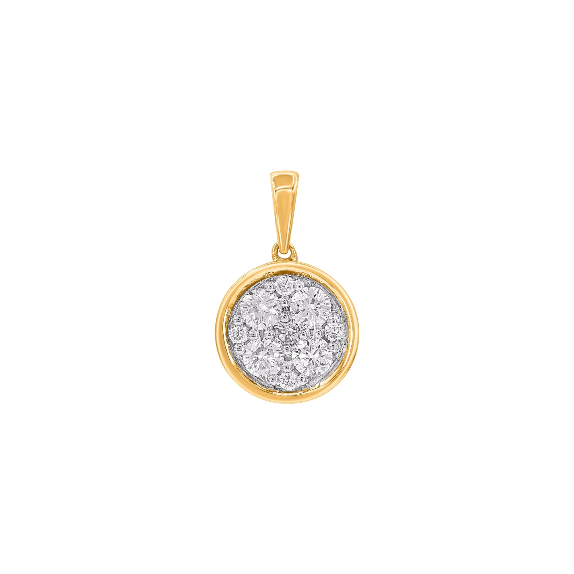 9ct Yellow Gold 0.50ct Multi-Stone Pendant