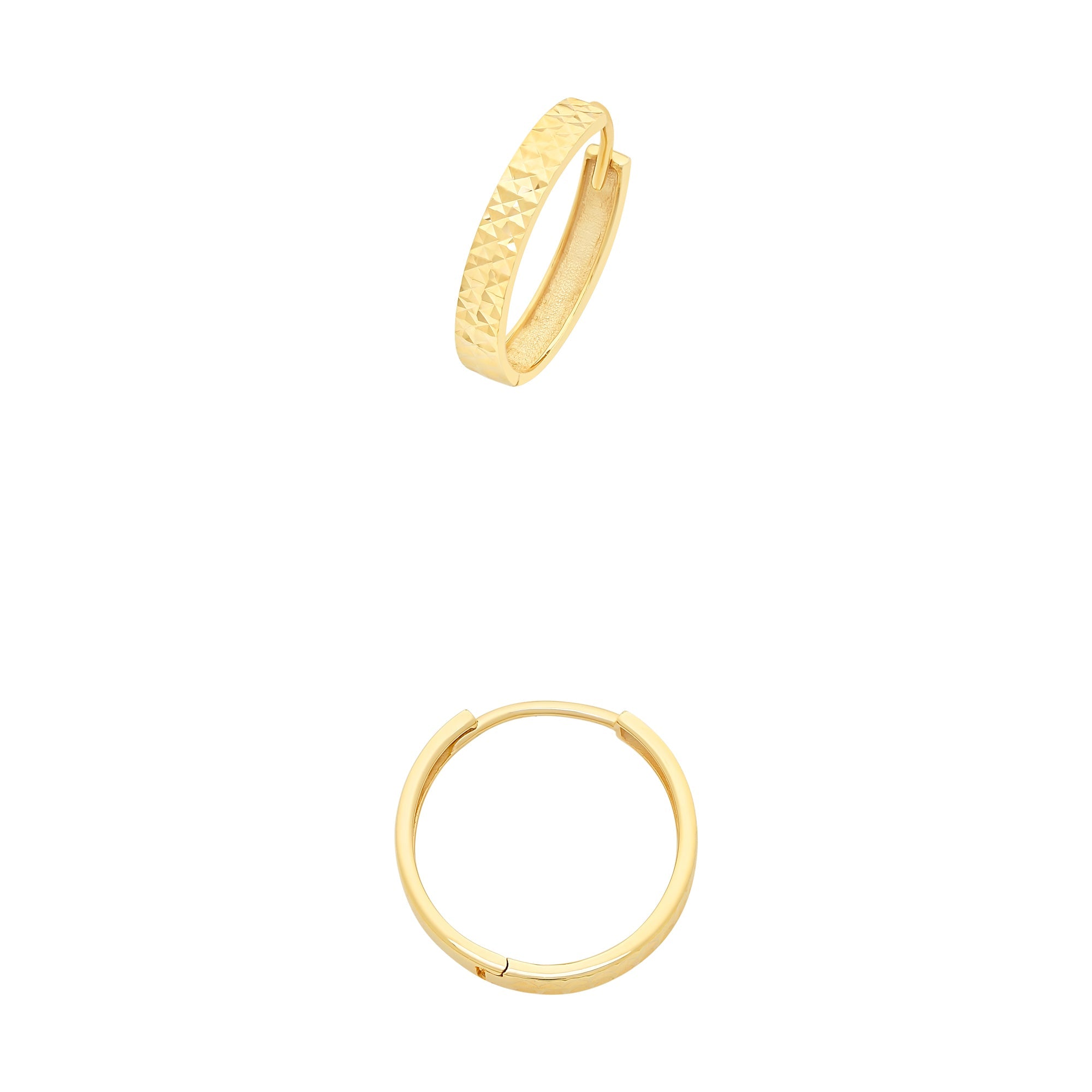 9ct Gold Diamond Cut Huggies