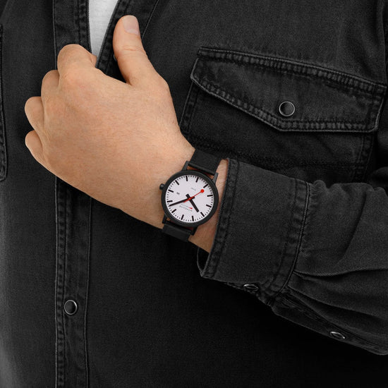 Mondaine Essence Solar Black 41mm Watch - MS1.41910.LB