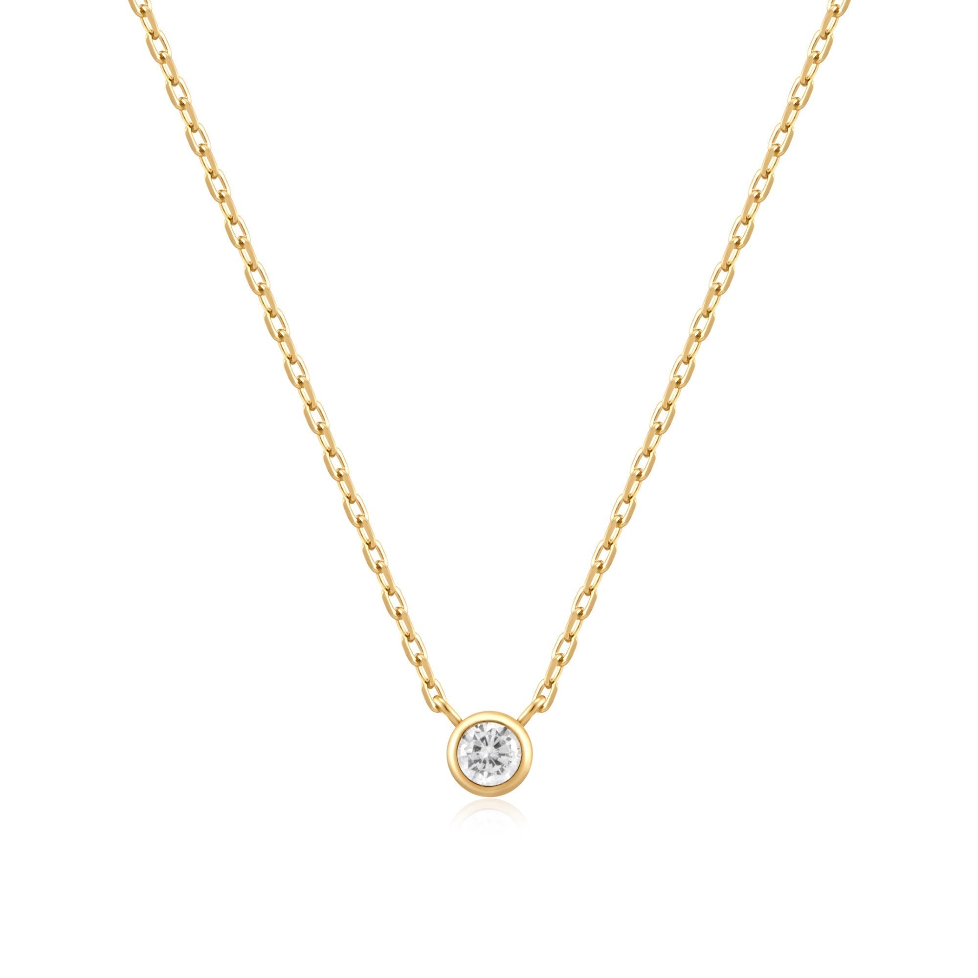 Ania Haie Gold Round Solitaire Cubic Zirconia Necklace