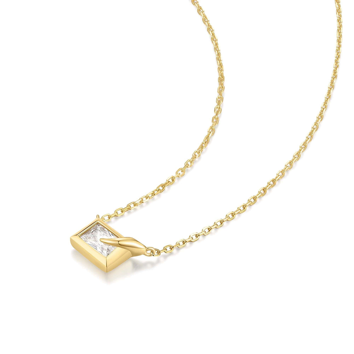 Ania Haie Gold Sparkling Bezel-Set Cube Necklace
