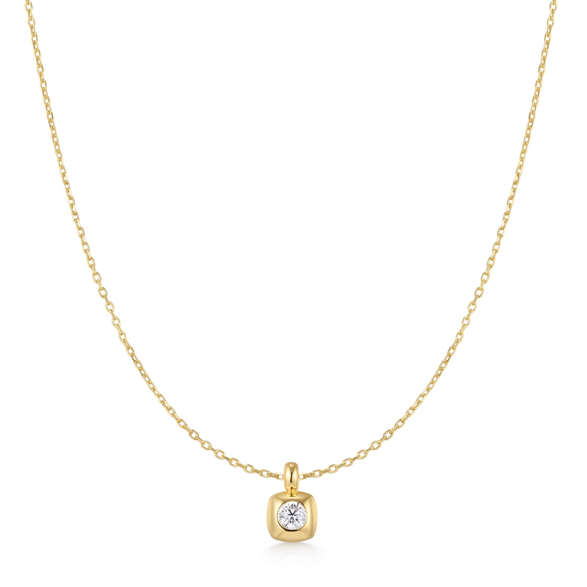 Ania Haie Gold Modern Bezel-Set Solitaire Necklace