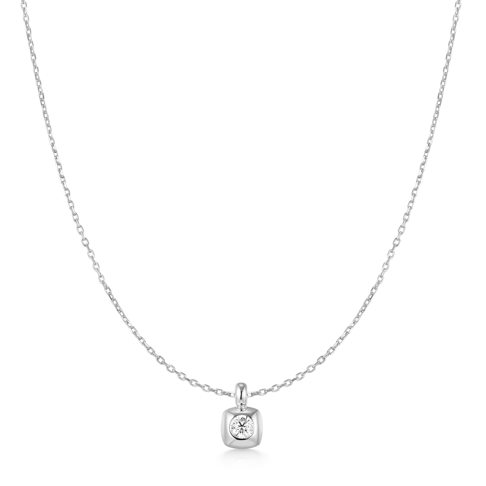 Ania Haie Silver Modern Bezel-Set Solitaire Necklace