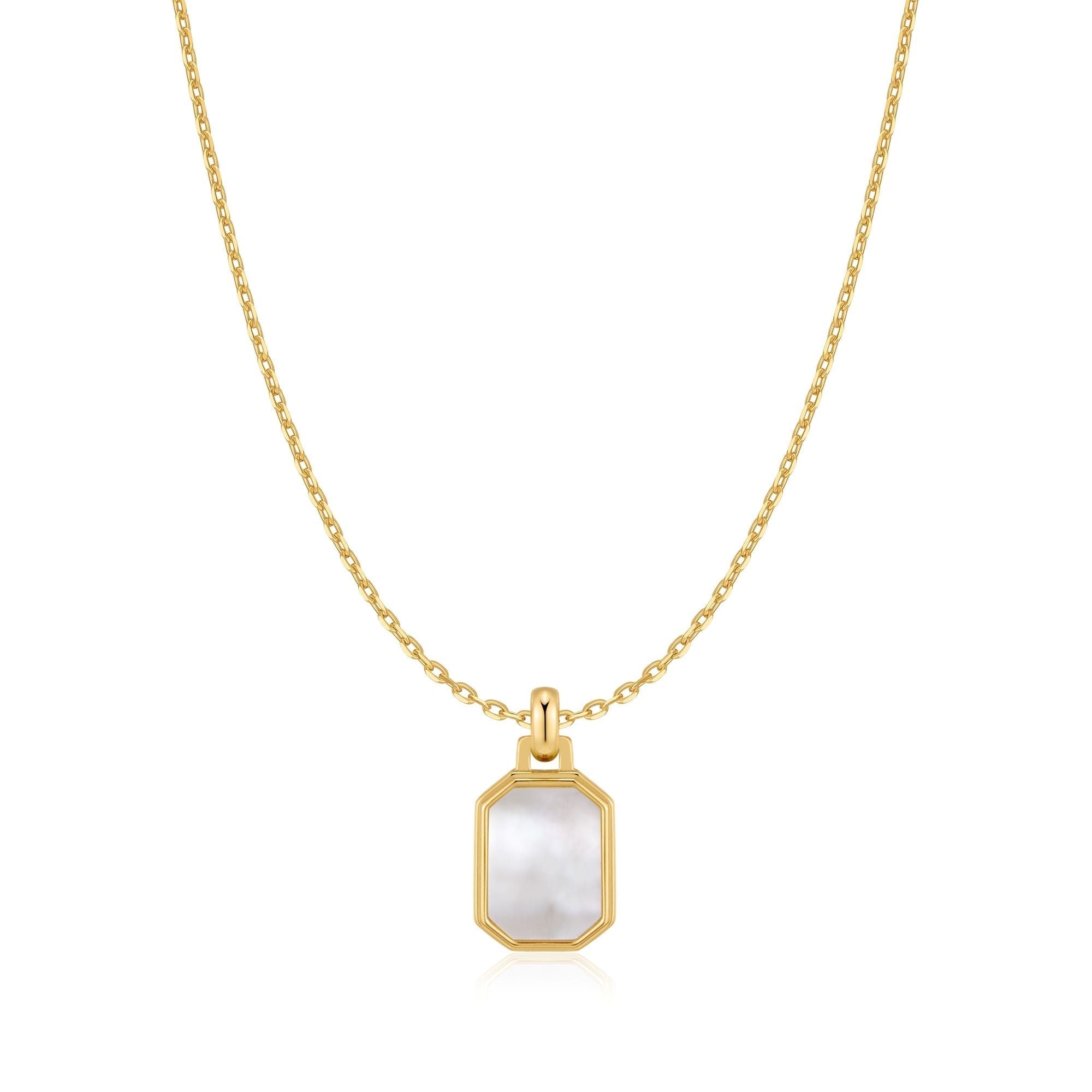 Ania Haie Gold Square Mother-of-Pearl Necklace