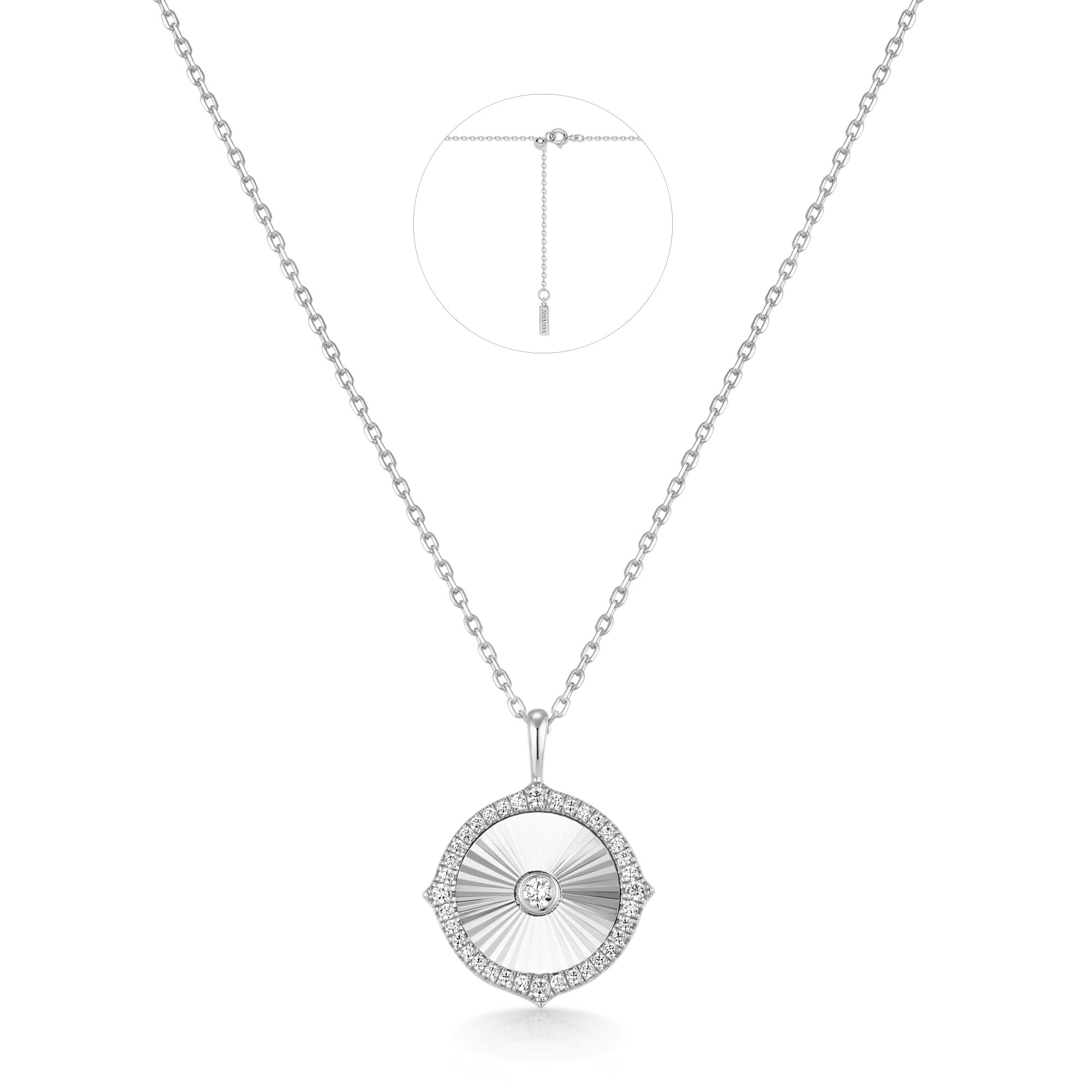 Ania Haie Silver Diamond-Cut Sunny Disc Necklace