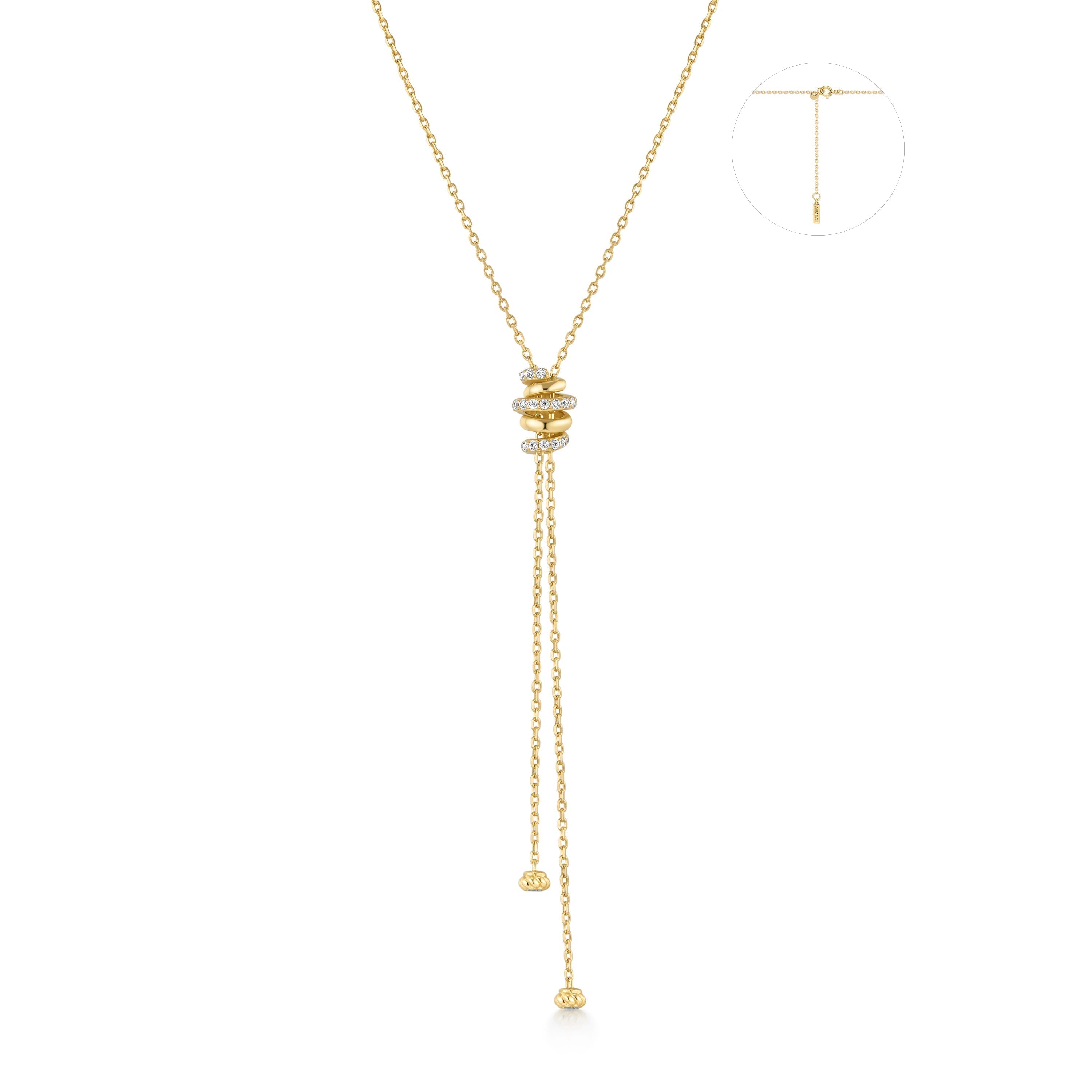 Ania Haie Gold Twisted Rope Lariat Necklace