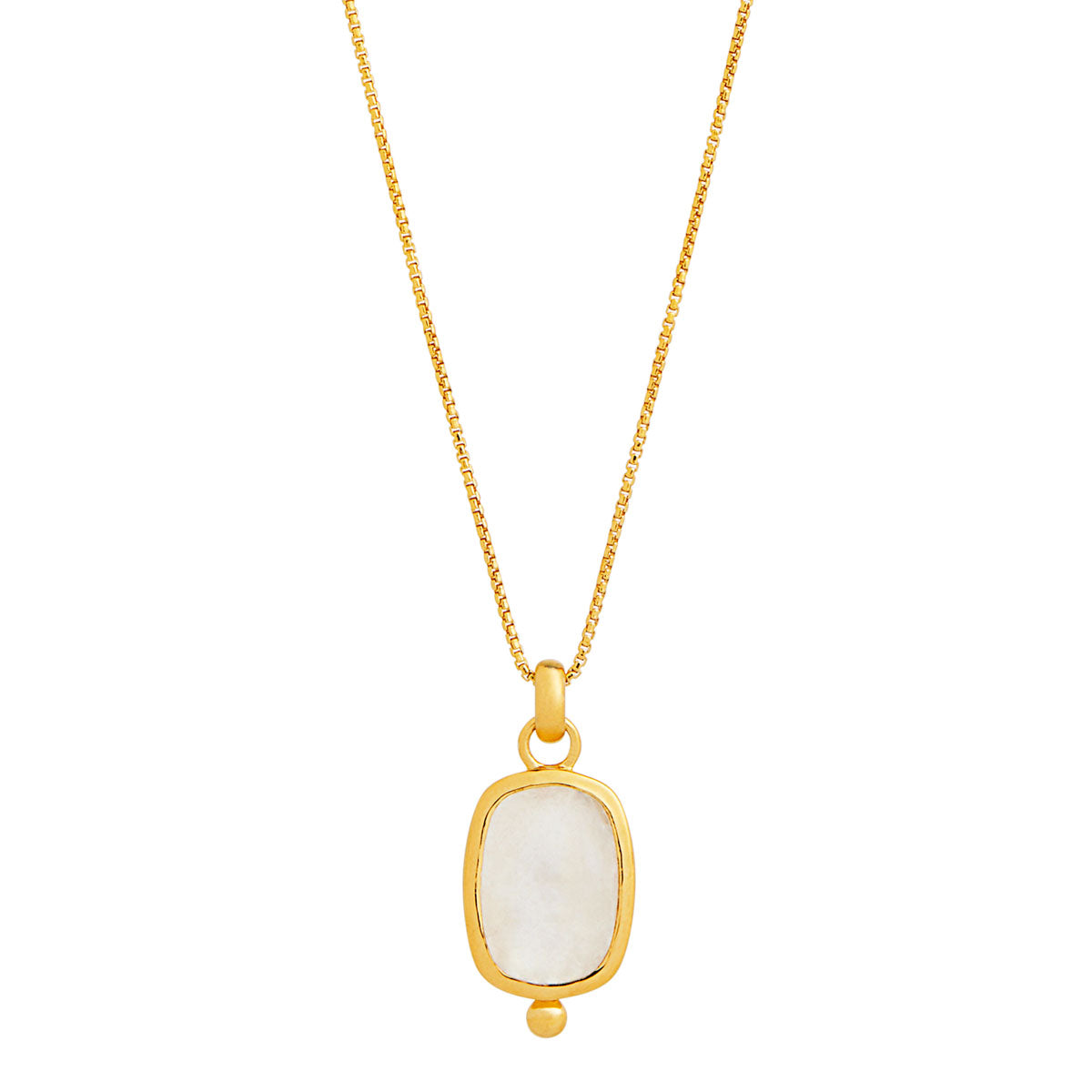 NAJO Fleur Yellow Gold Rainbow Moonstone Necklace (45cm+ext)