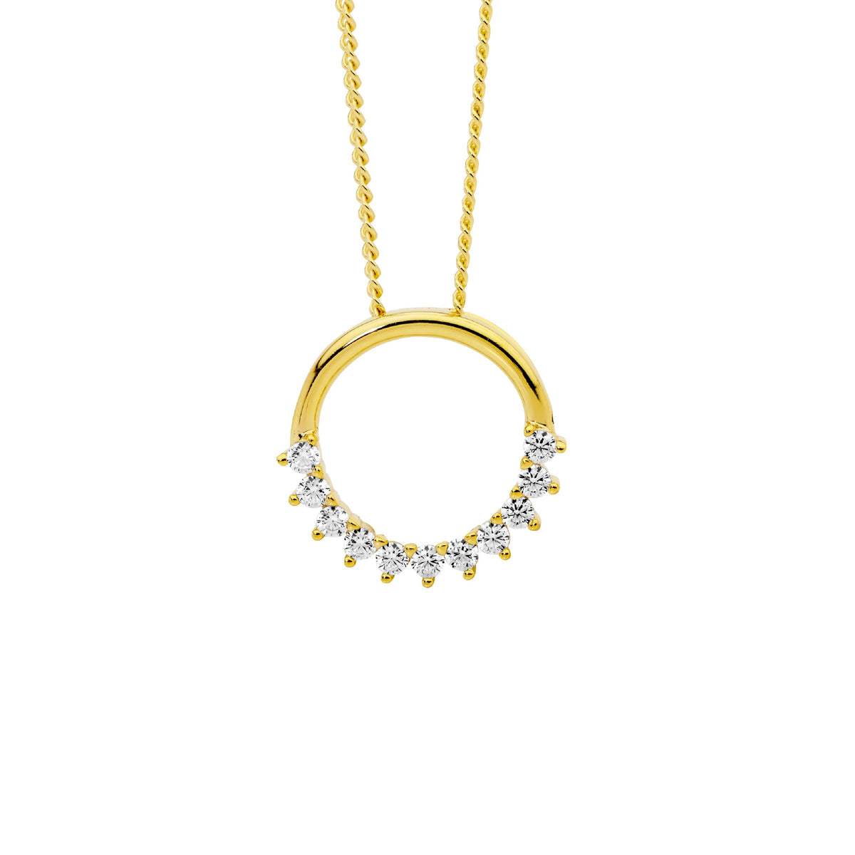 Gold Plated Sterling Silver Cubic Zirconia Pendant