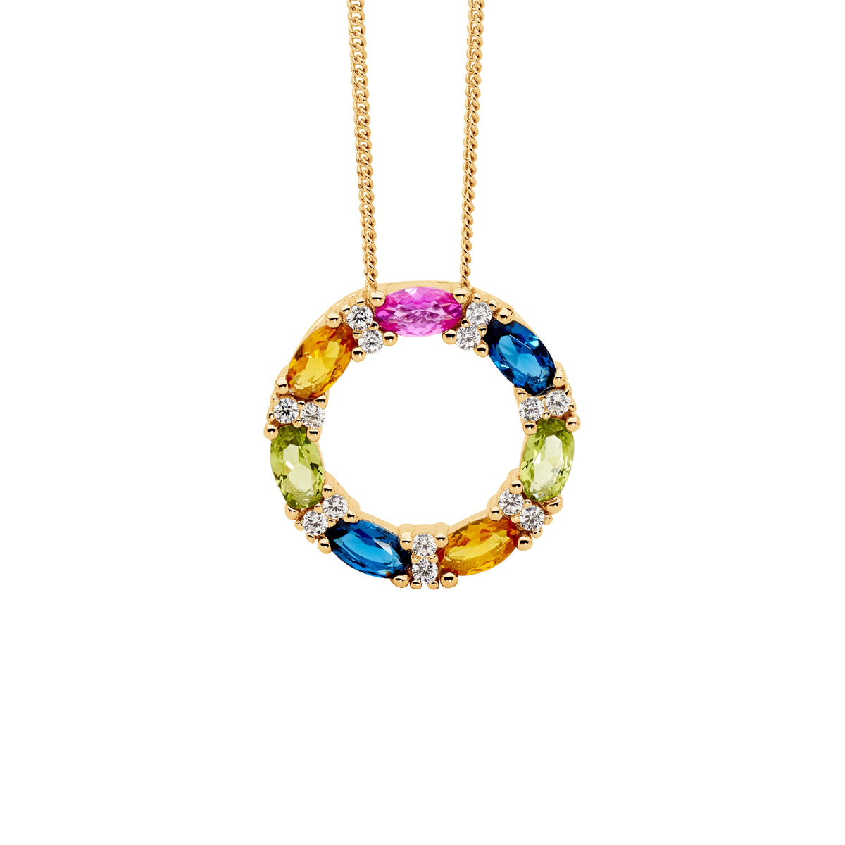 Gold Plated Sterling Silver Cubic Zirconia Pendant