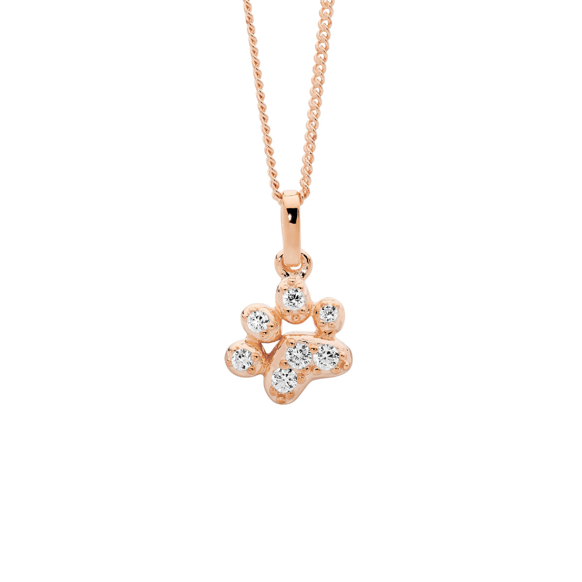Rose Gold Plated Sterling Silver Cubic Zirconia Pendant