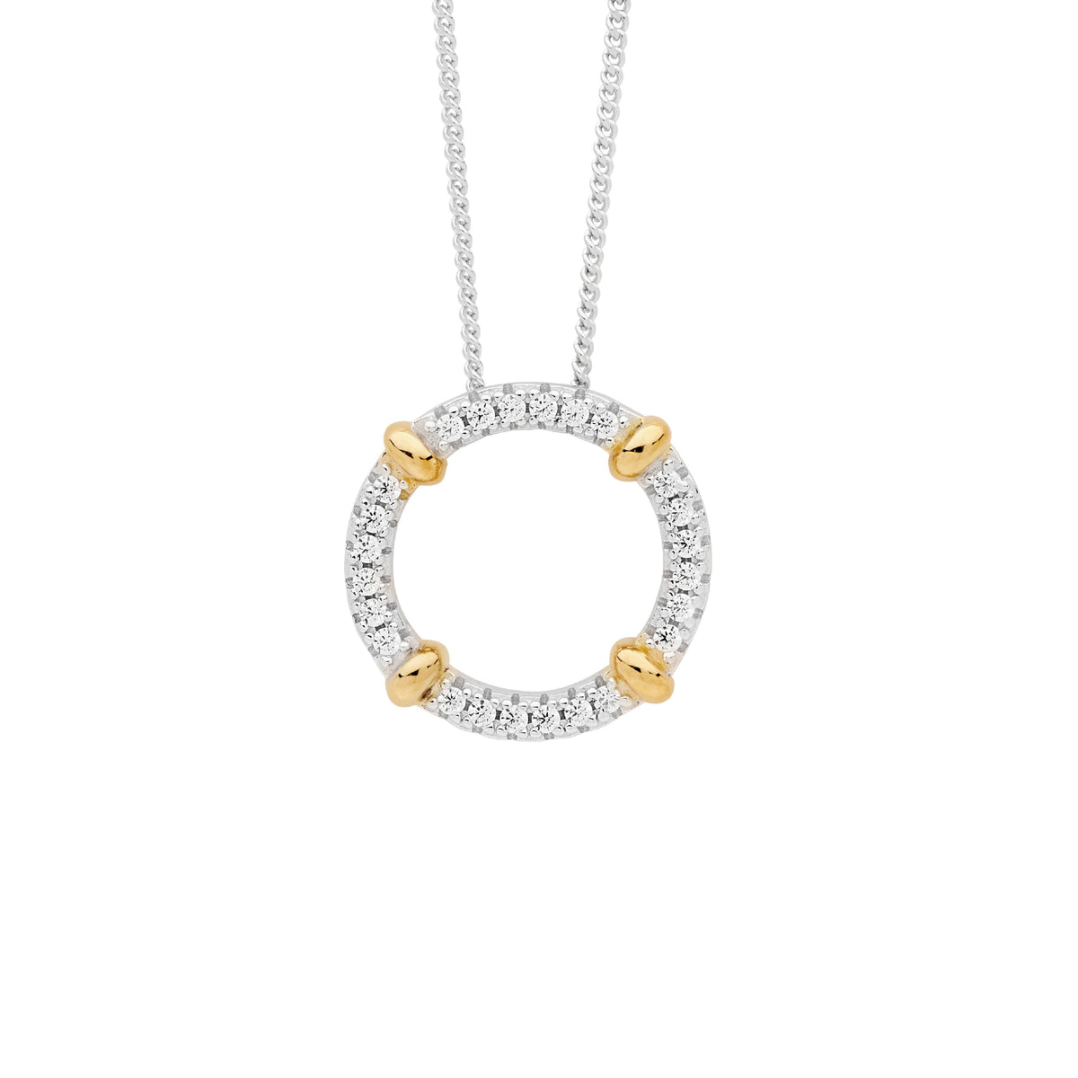 Gold Plated Sterling Silver Cubic Zirconia Pendant