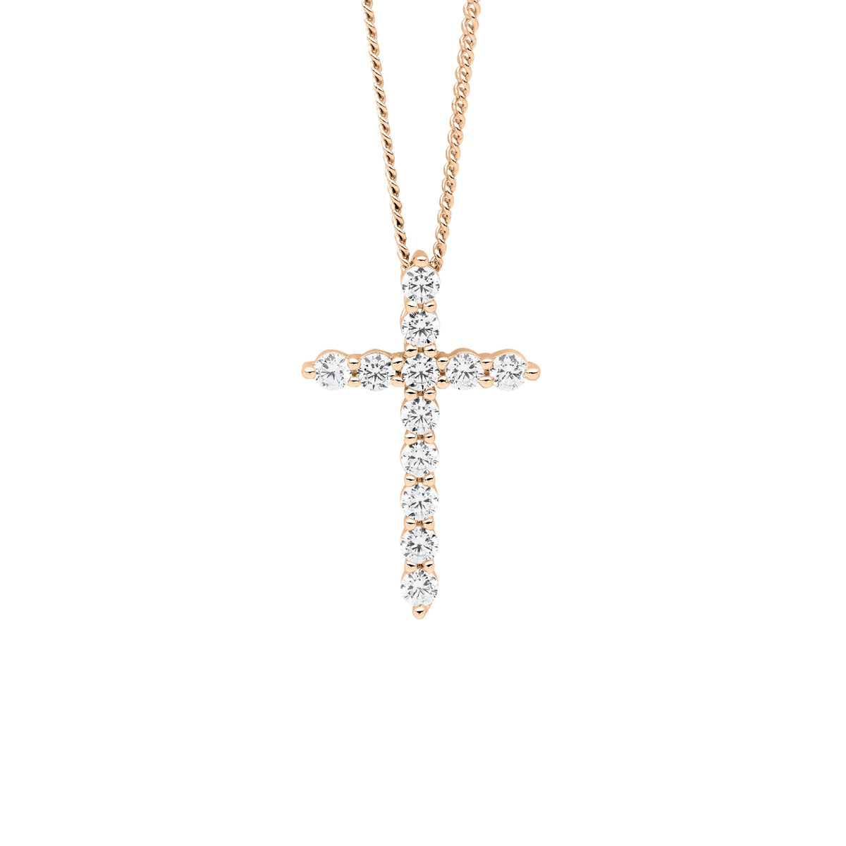Rose Gold Plated Sterling Silver Cubic Zirconia Pendant
