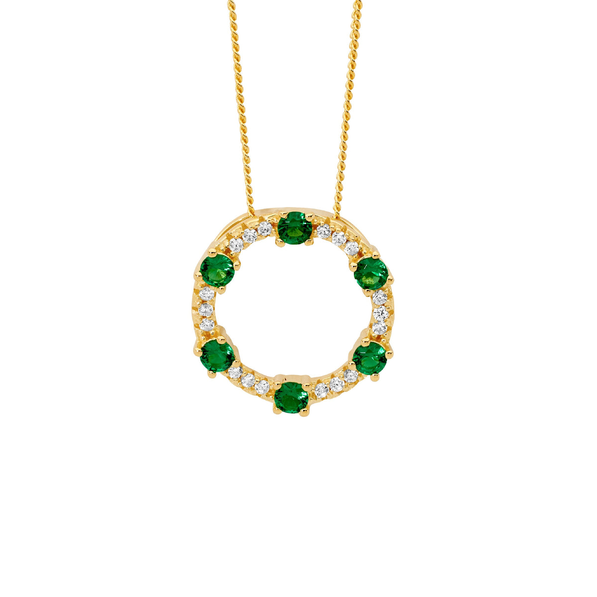 Gold Plated Sterling Silver Cubic Zirconia Pendant