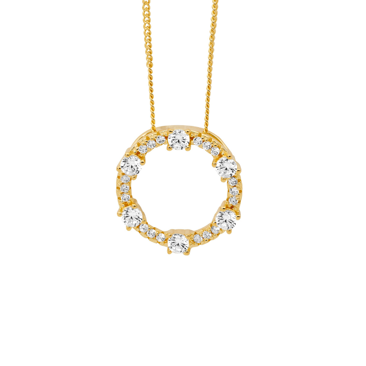 Gold Plated Sterling Silver Cubic Zirconia Pendant