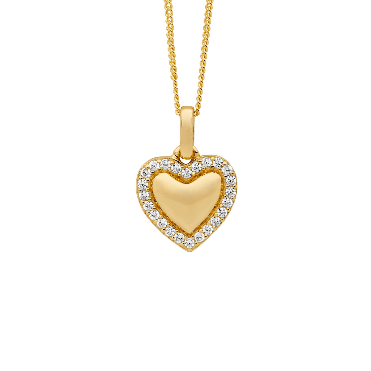 Gold Plated Sterling Silver Cubic Zirconia Pendant
