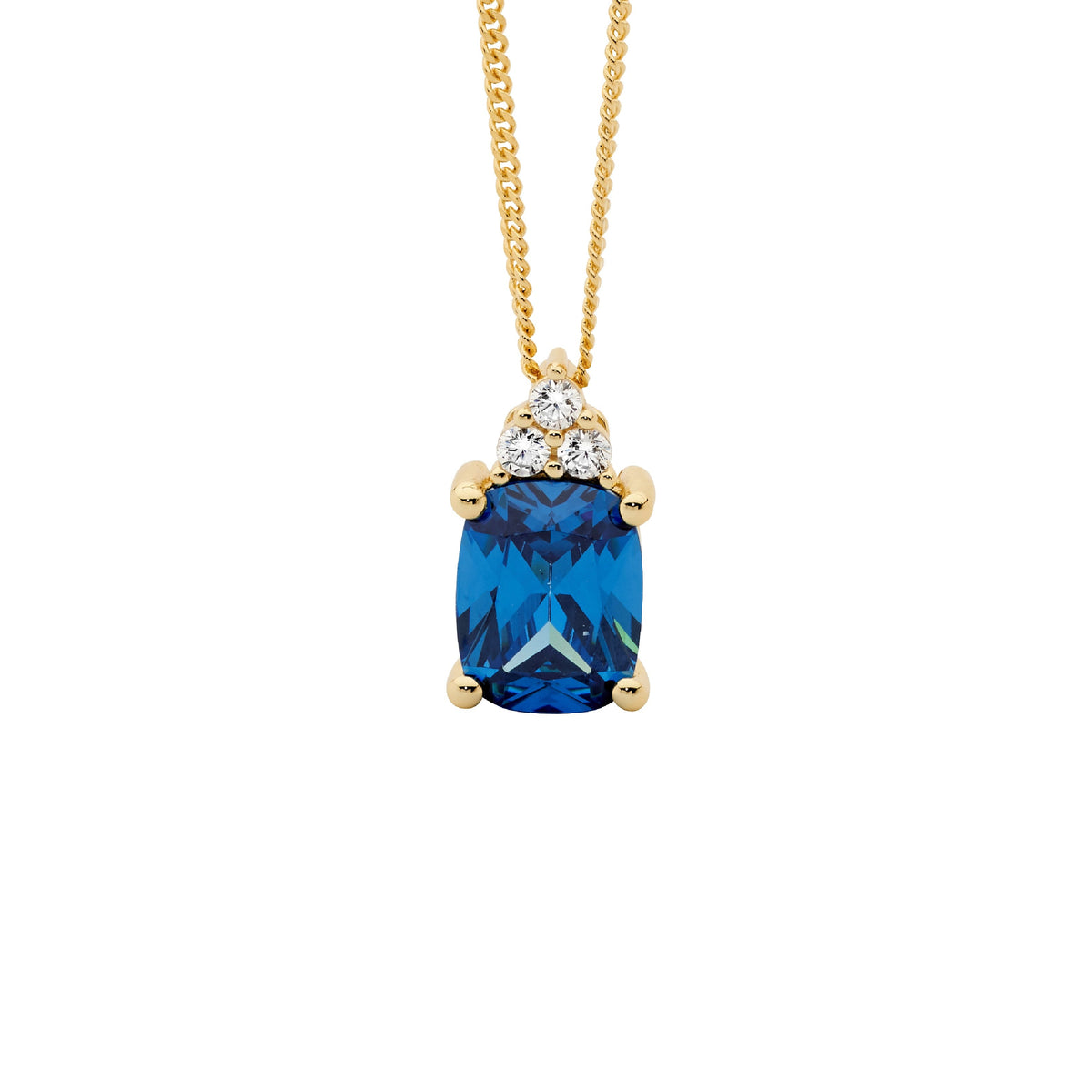 Gold Plated Sterling Silver Cubic Zirconia Pendant