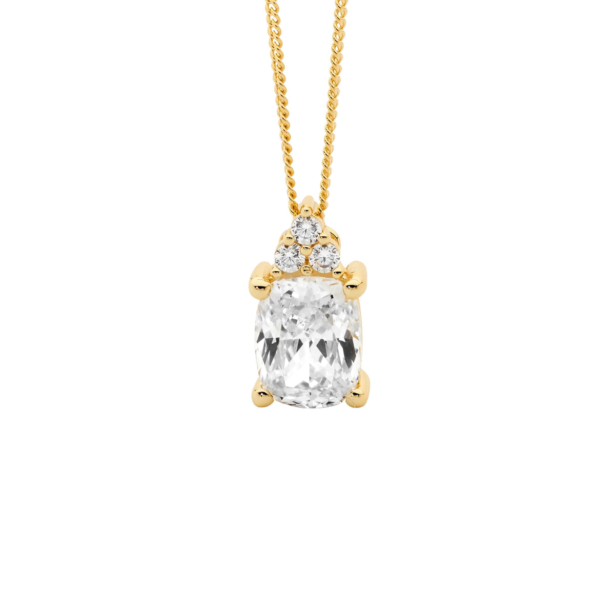 Gold Plated Sterling Silver Cubic Zirconia Pendant