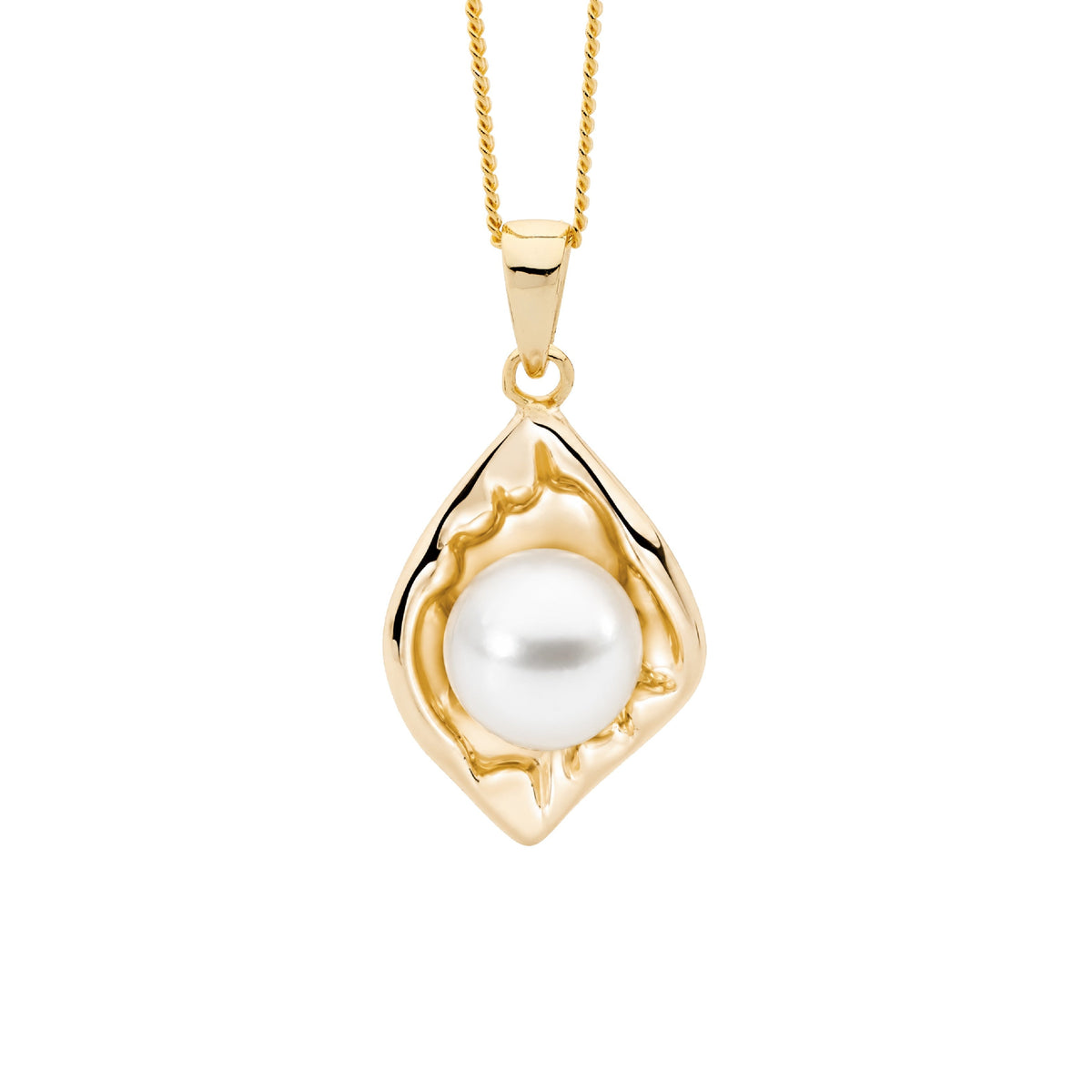 Gold Plated Sterling Silver Pearl Pendant