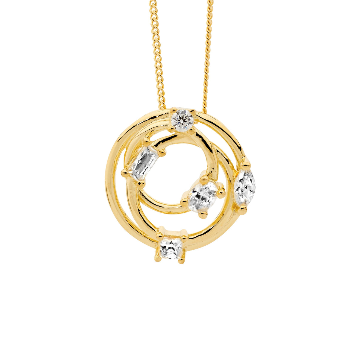 Gold Plated Sterling Silver Cubic Zirconia Pendant