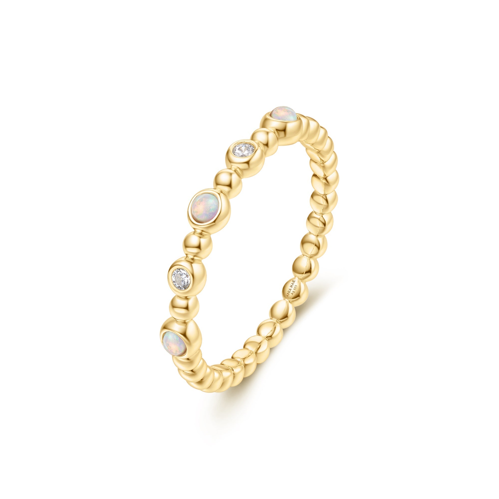 Ania Haie Gold Bezel Kyoto Opal Beaded Ring