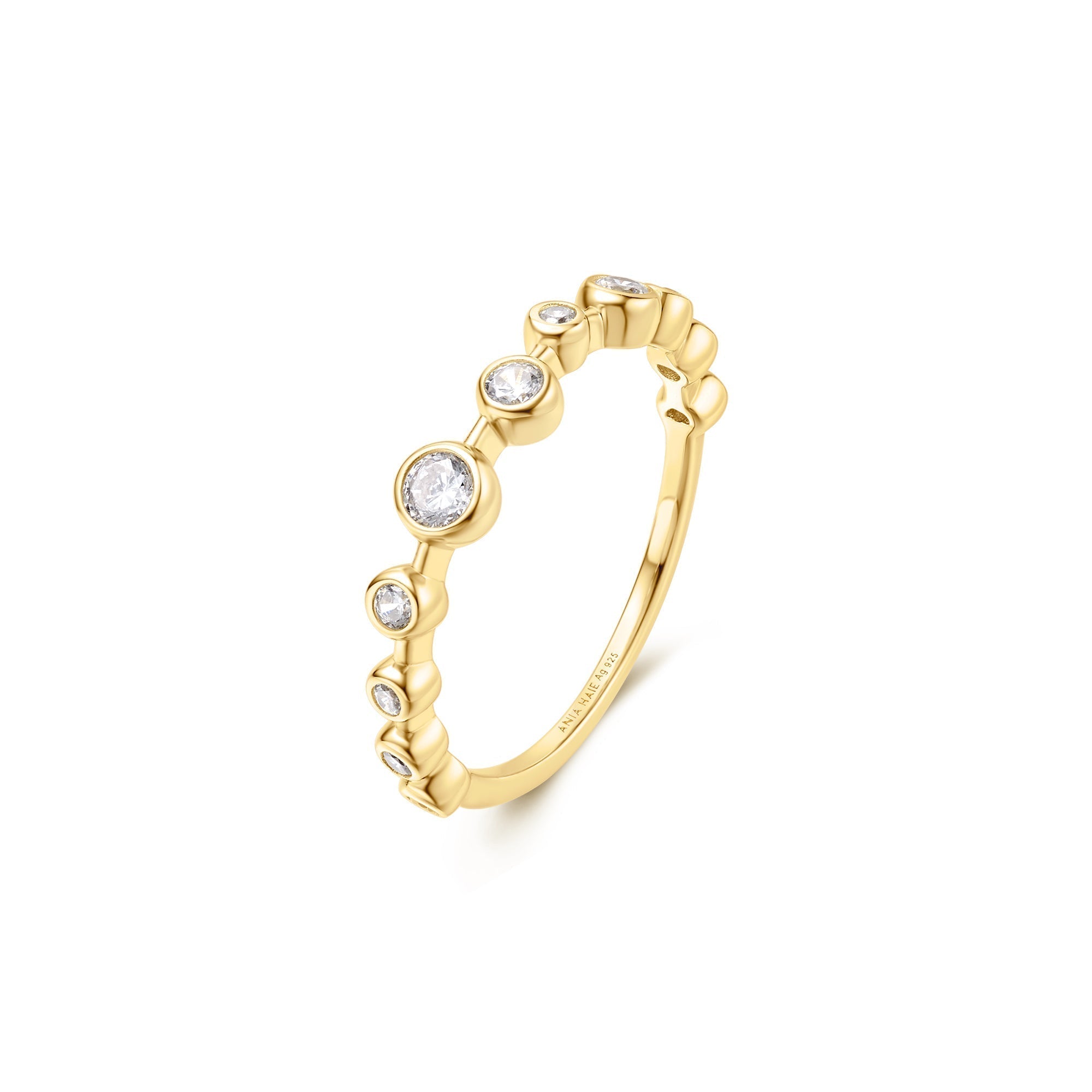 Ania Haie Gold Bezel Cubic Zirconia Zig-Zag Ring