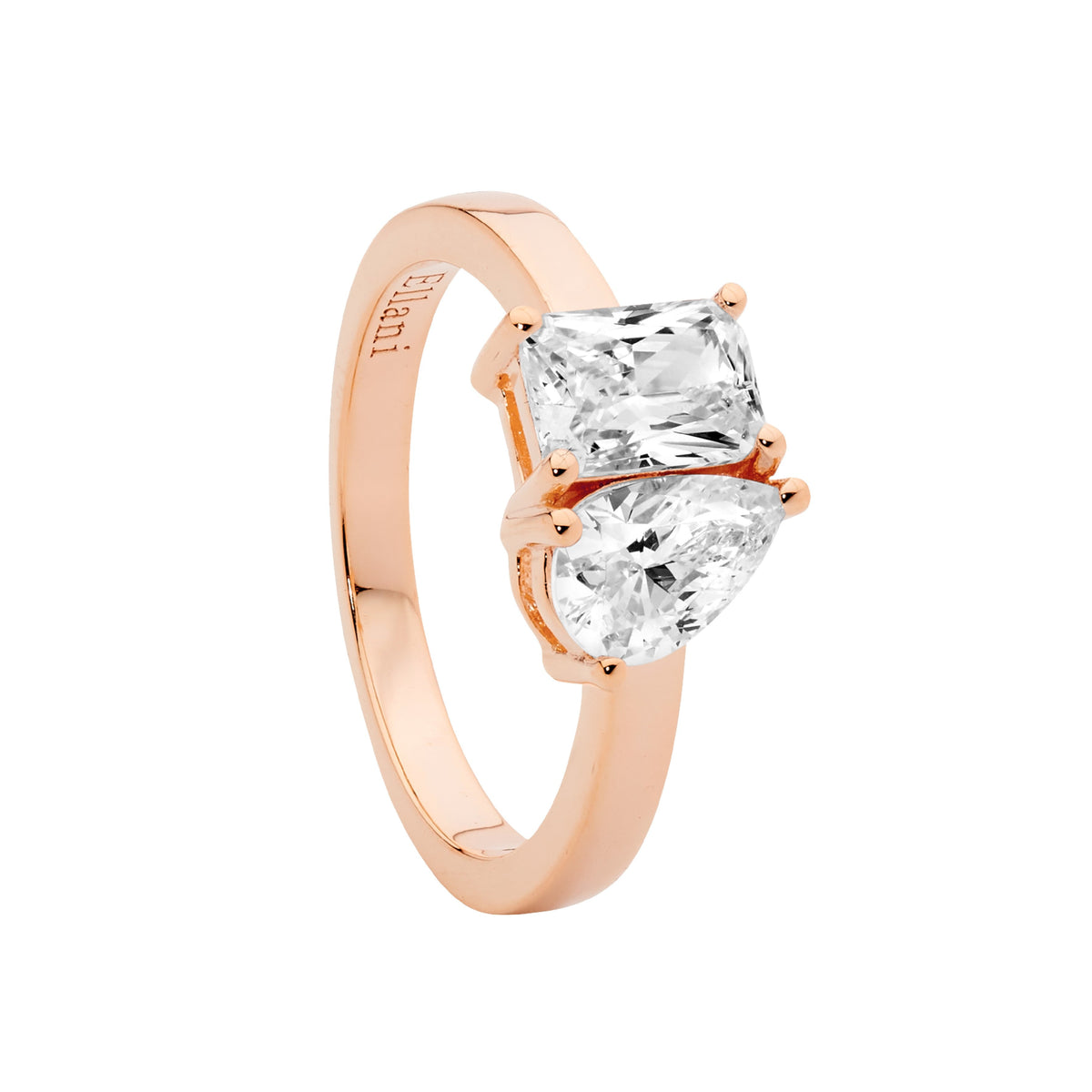 Rose Gold Plated Sterling Silver Cubic Zirconia Ring