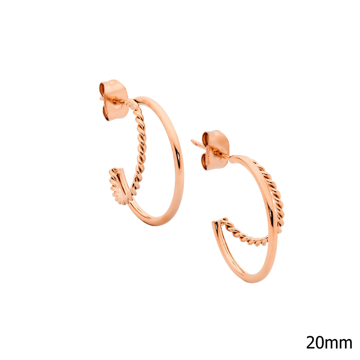 Rose Gold Plated Stainless Steel Hoop Earrings