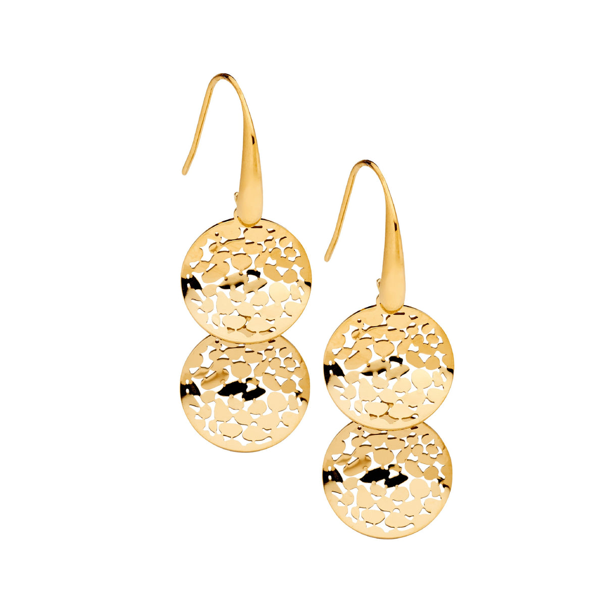 Gold Plated Stainless Steel Drop Earrings