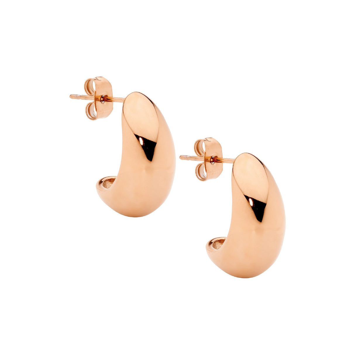 Rose Gold Plated Stainless Steel Drop Earrings