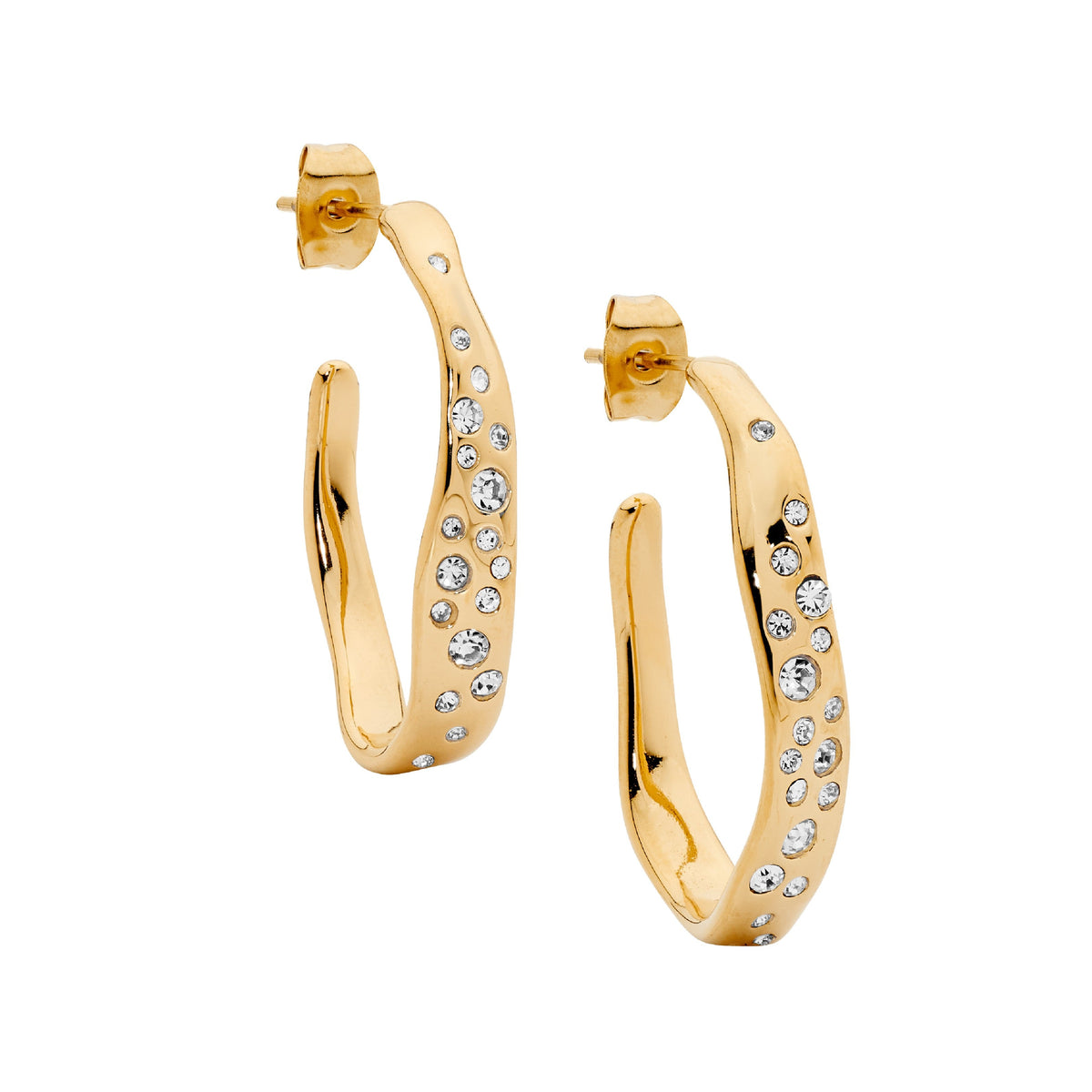 Gold Plated Stainless Steel Hoop Earrings