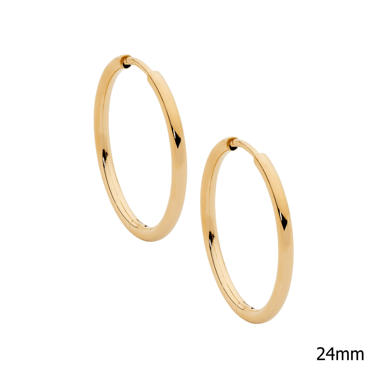 Gold Plated Stainless Steel Hoop Earrings