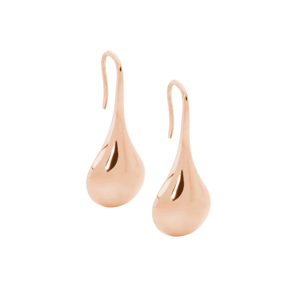 Rose Gold Plated Stainless Steel Drop Earrings