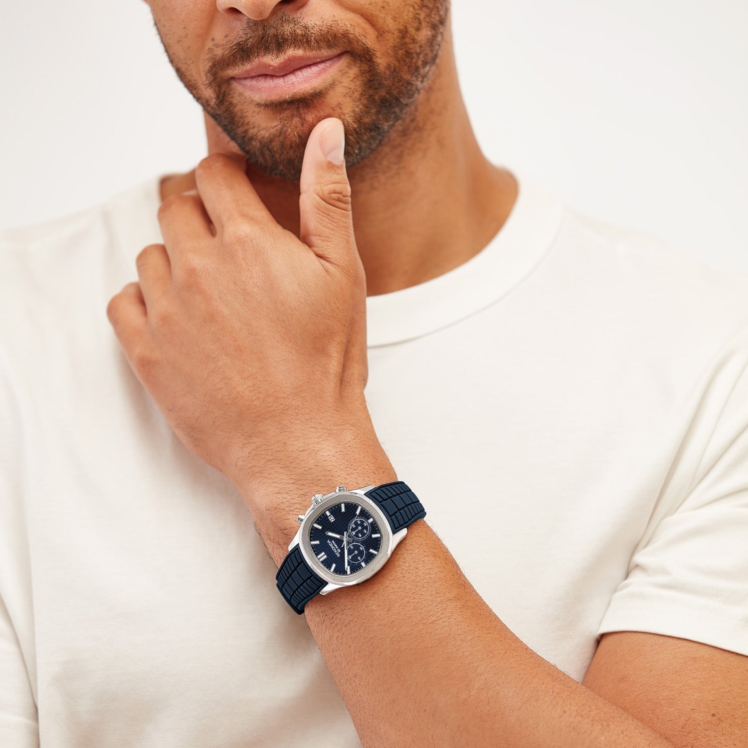 Sekonda Mens Octaire Blue Dial Blue Rubber 40mm Watch