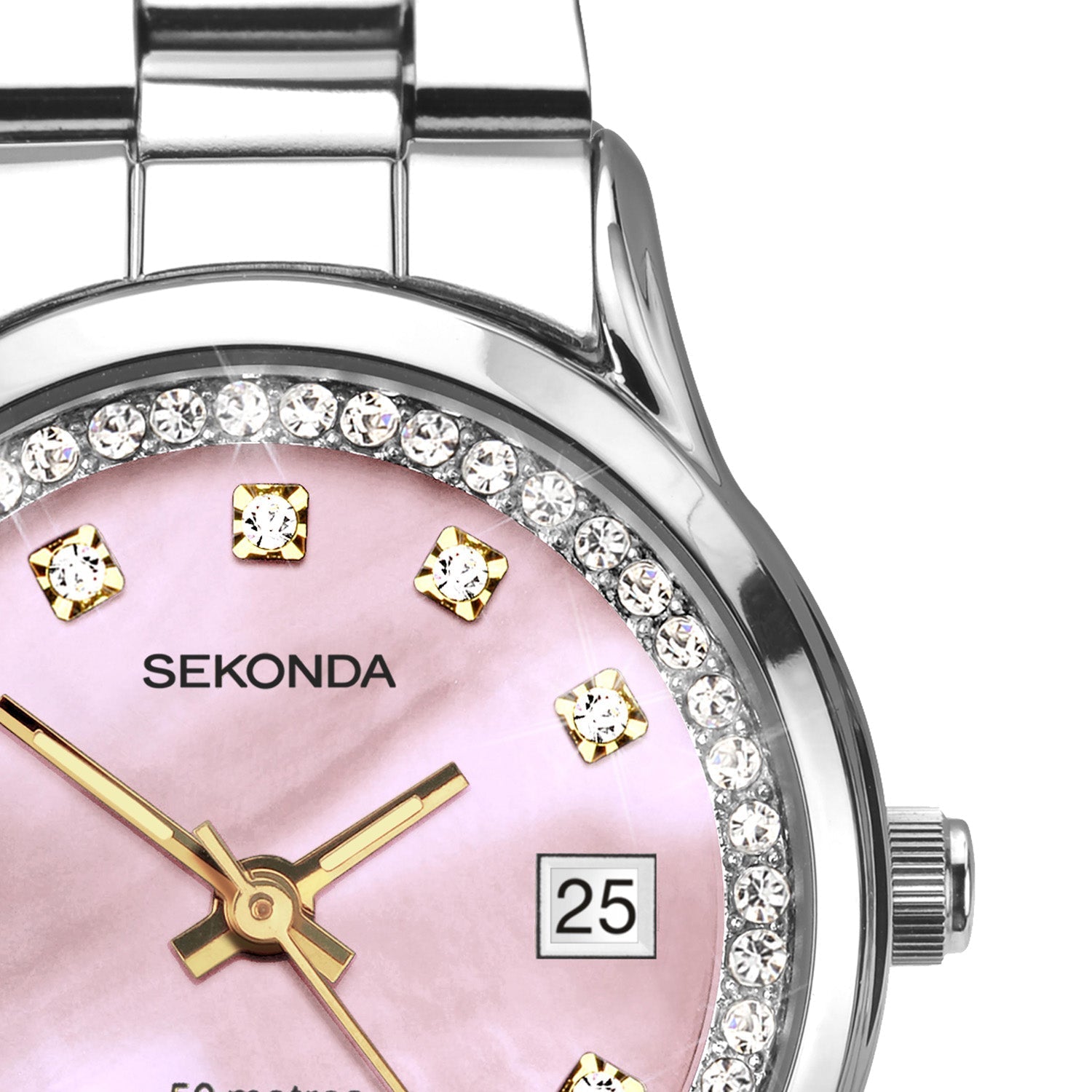 Sekonda Womens Catherine Pink Dial Stainless Steel Bracelet 27mm Watch