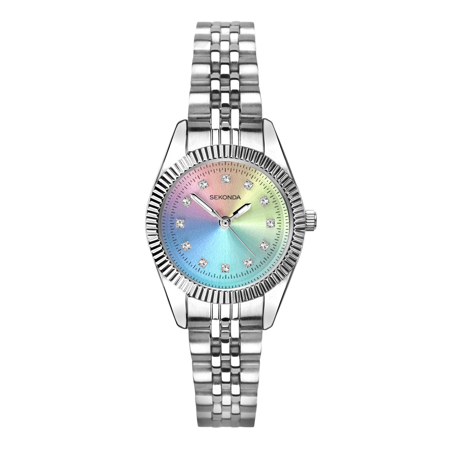 Sekonda Womens Francis Rainbow Dial Stainless Steel Bracelet 26mm Watch