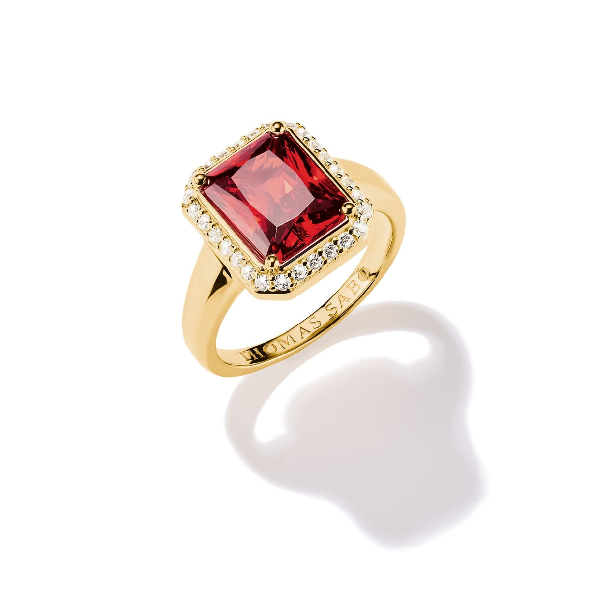 THOMAS SABO Ring with Red Octagon Stone