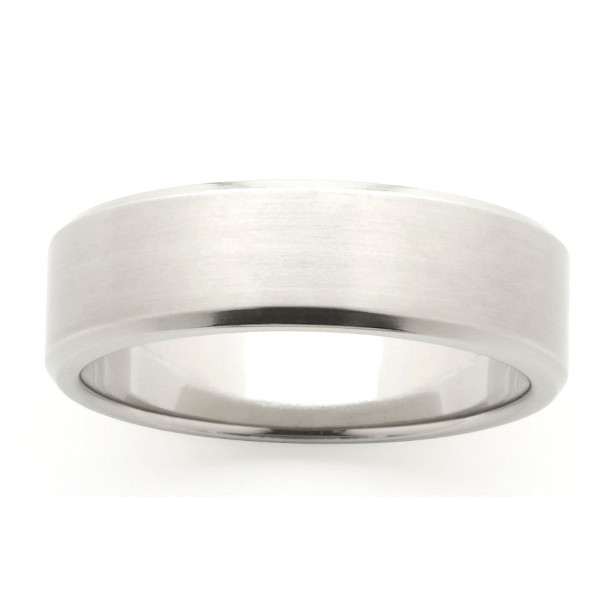9ct White Gold Flat Sanded Ring