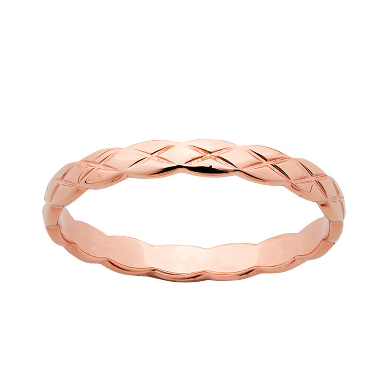 9ct Rose Gold Cross Pattern Ring