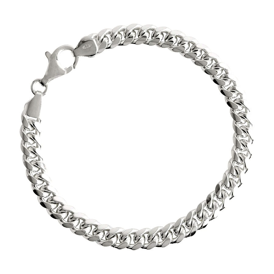 NAJO Cuban Mens Silver Bracelet (21cm)