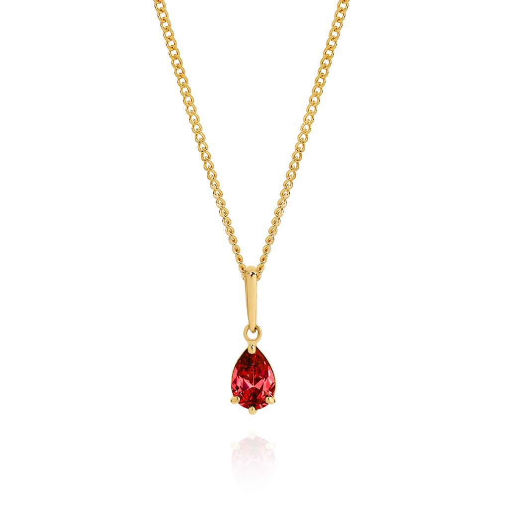 9ct gold ruby colour cubic zirconia pendant