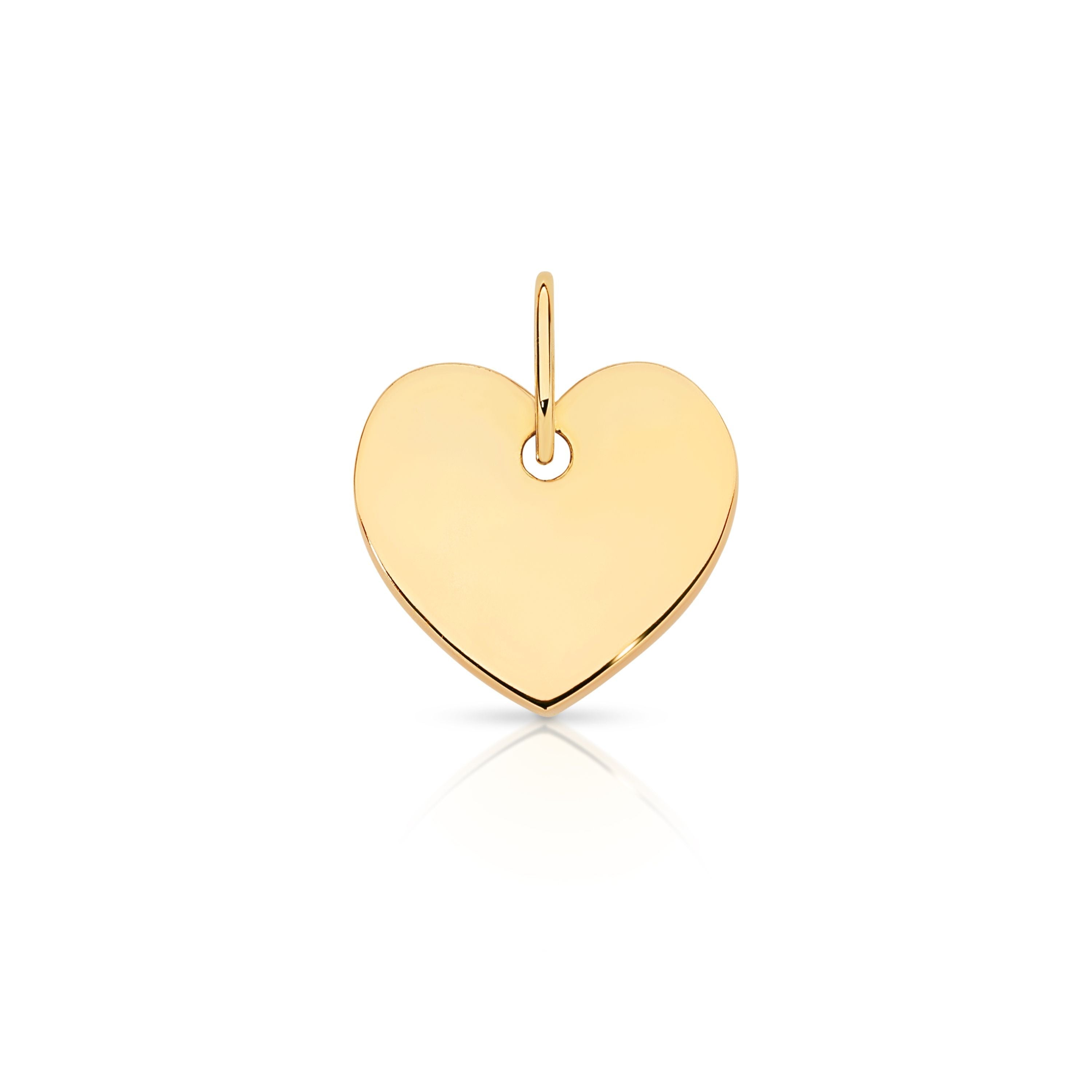 9ct Yellow Gold 12mm Heart Pendant