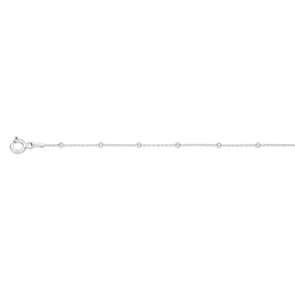 Silver polished ball cable bracelet