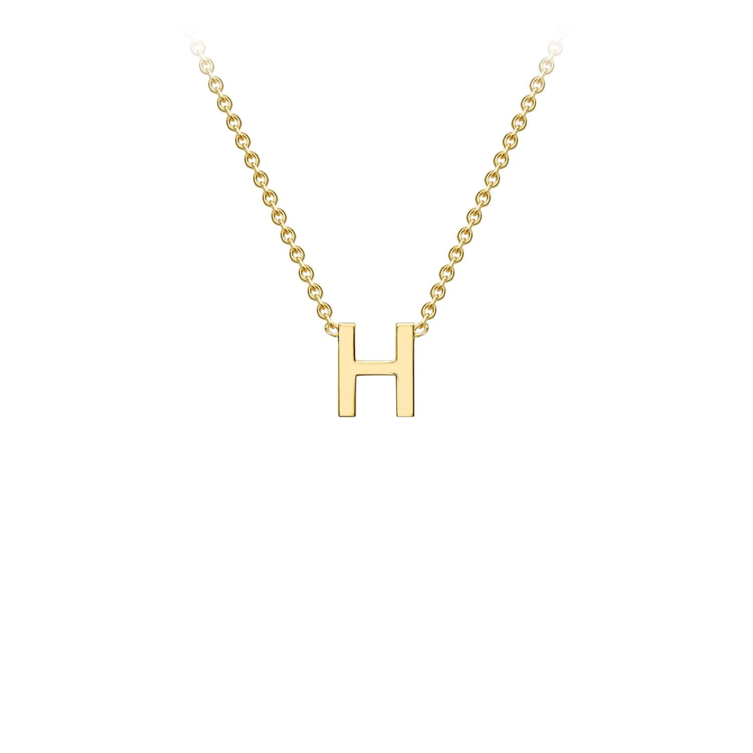 9ct Yellow Gold 'H' Initial Adjustable Letter Necklace 38/43cm