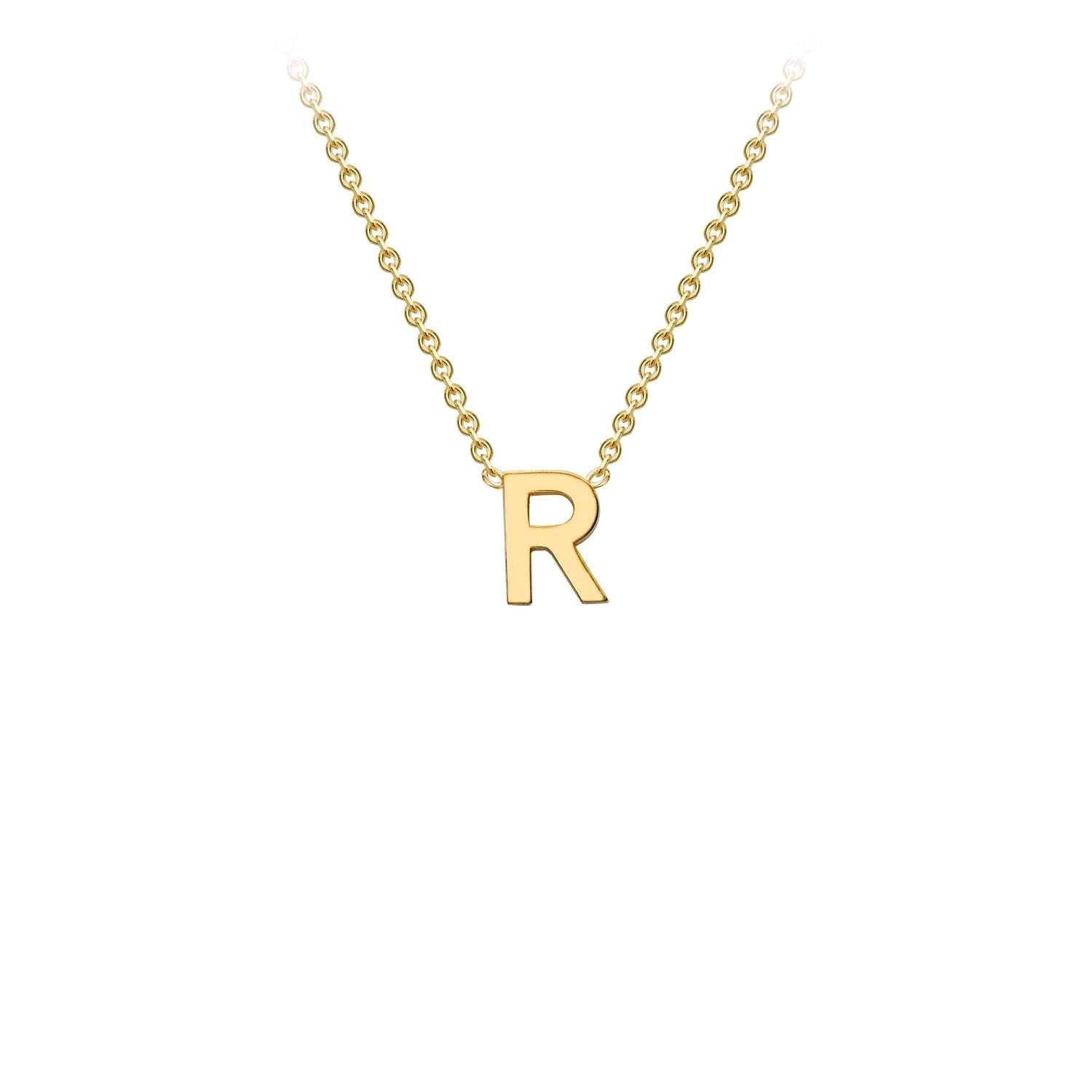 9ct Yellow Gold 'R' Initial Adjustable Letter Necklace 38/43cm