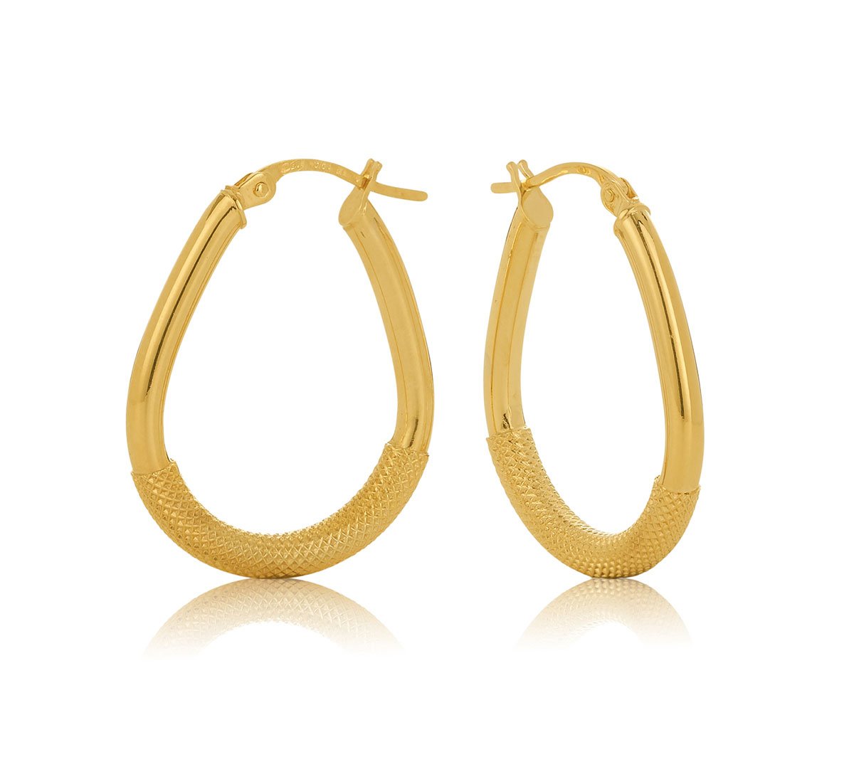 9ct Yellow Gold 2mm Round Tube 20mm Hoop Earrings